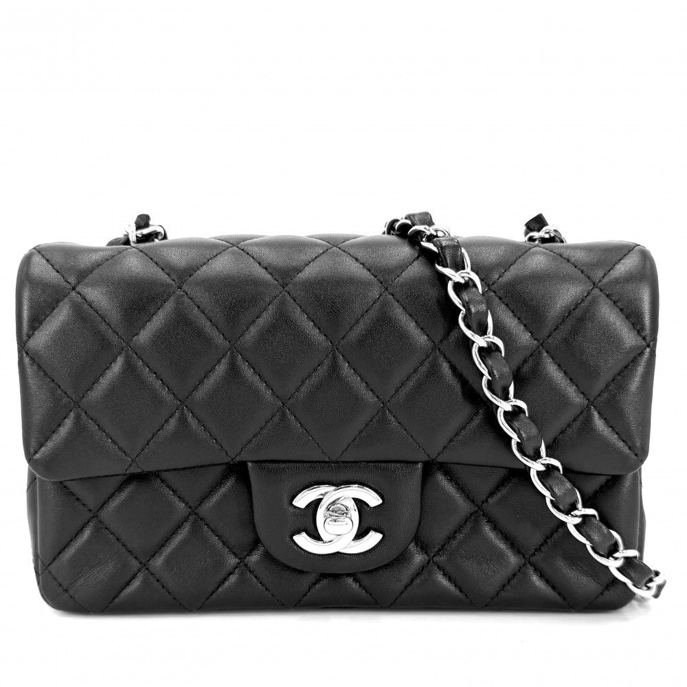 Chanel Shoulder Bag Mini Quilted Chain Turnlock Crossbody Mini CC Logo Lambskin