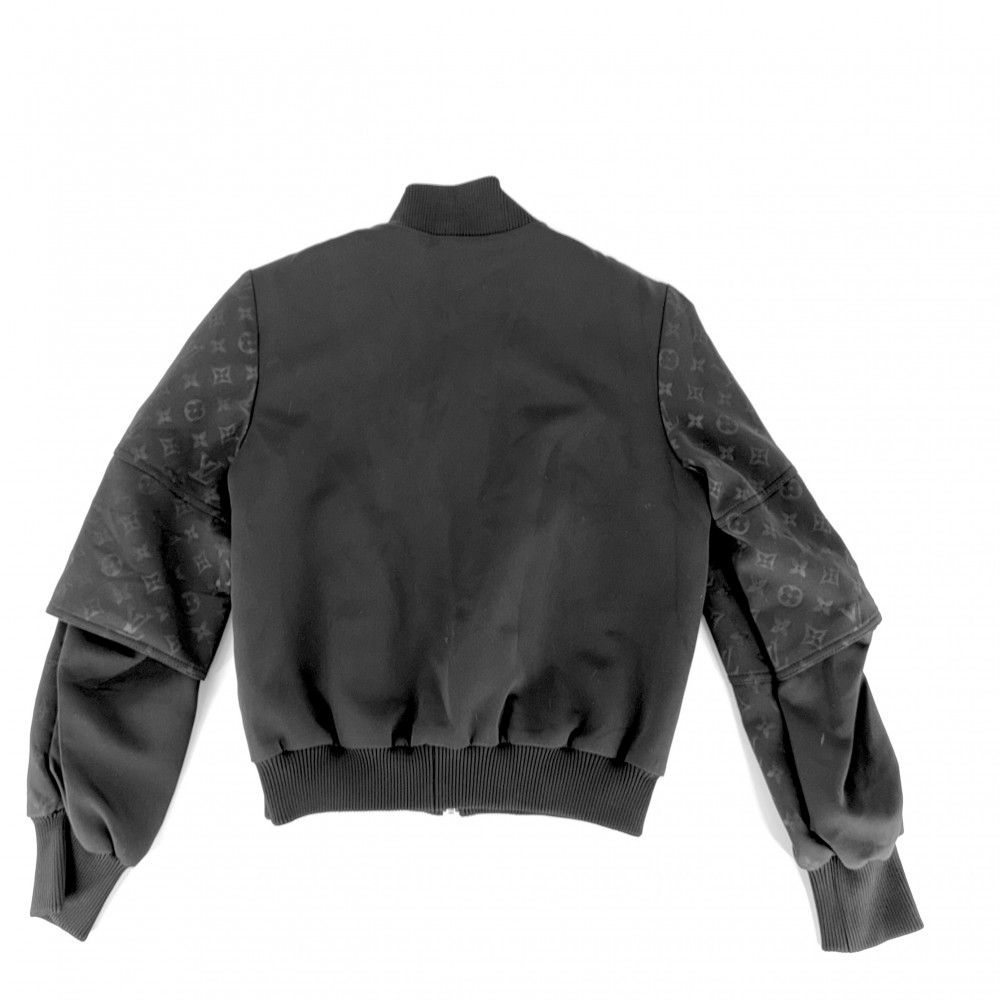 Louis Vuitton Jacket Embossed Monogram Zip Up 36 Black Gold Nylon Polyurethane — view 2