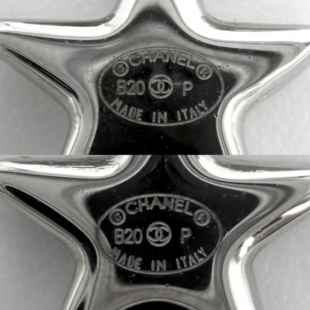Chanel Earrings CC Logo Star Rhinestone Silver — view 5