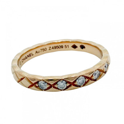 Chanel Ring Coco Crush Mini Diamond 18K Pink Gold 51 Gold