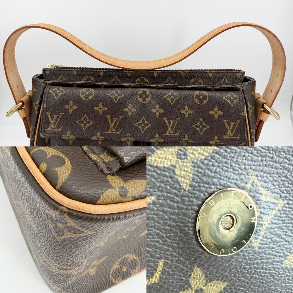Louis Vuitton Shoulder Bag Monogram Viva Cite GM Semi Brown Gold — view 6