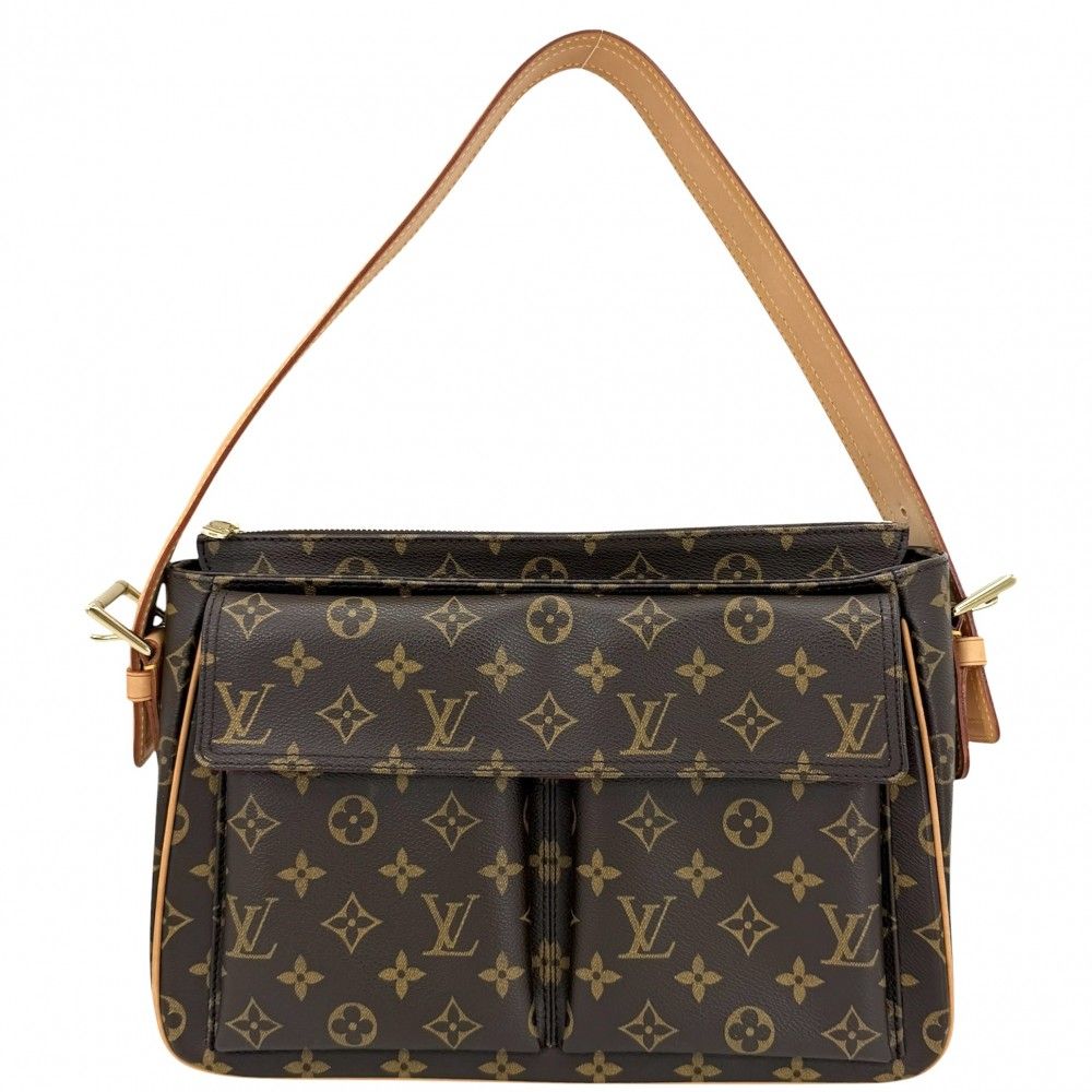 Louis Vuitton Shoulder Bag Monogram Viva Cite GM Semi Brown Gold