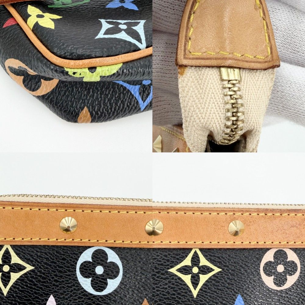 Louis Vuitton Handbag Pochette Pouch Shoulder Black Monogram Multicolor Noir — view 6