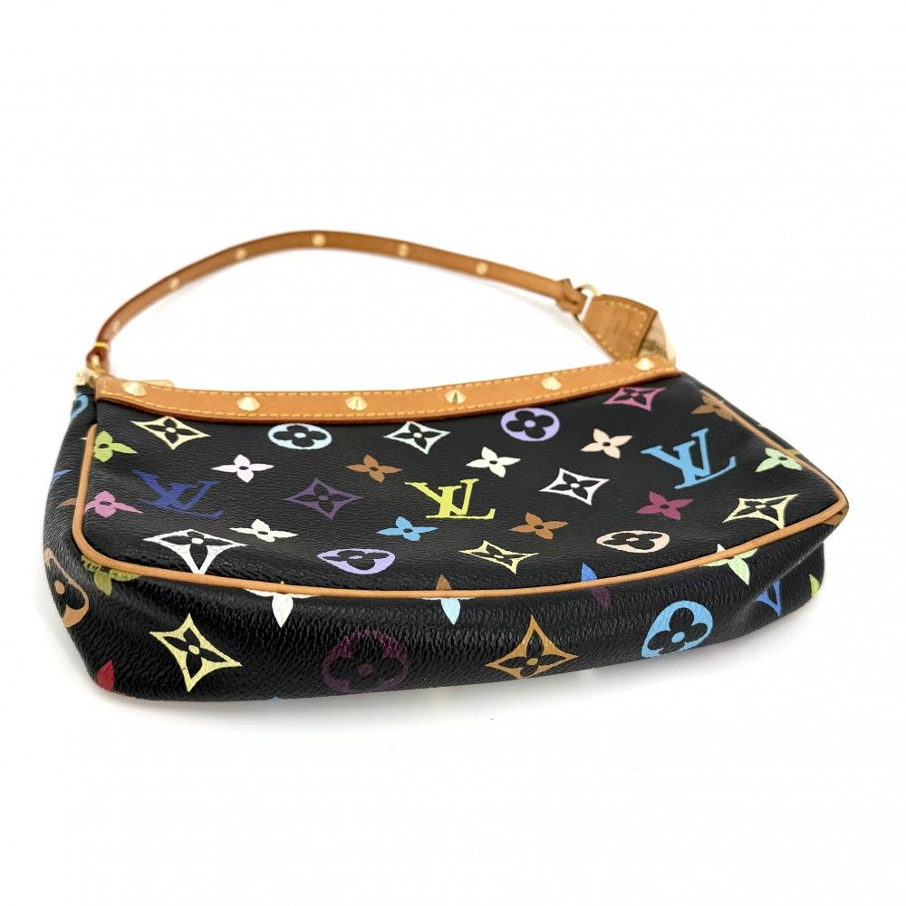 Louis Vuitton Handbag Pochette Pouch Shoulder Black Monogram Multicolor Noir — view 3