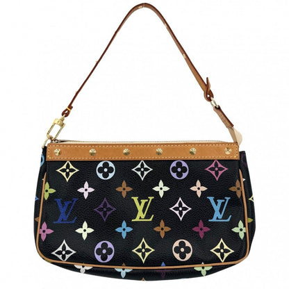 Louis Vuitton Handbag Pochette Pouch Shoulder Black Monogram Multicolor Noir