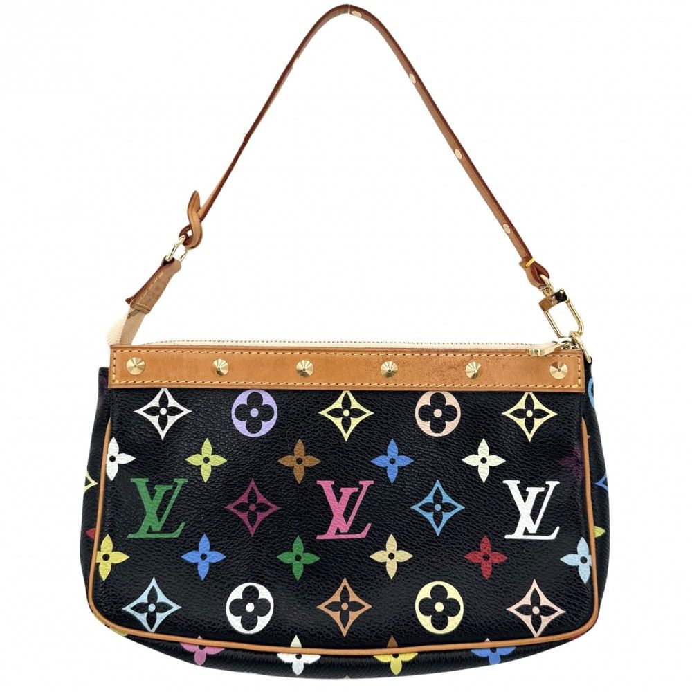 Louis Vuitton Handbag Pochette Pouch Shoulder Black Monogram Multicolor Noir — view 2