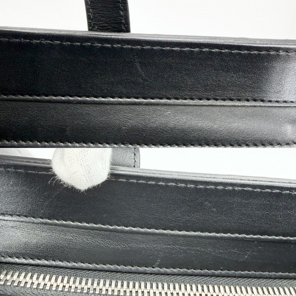 Gucci Tote GG Embossed Handbag Shoulder Leather Black Silver — view 7