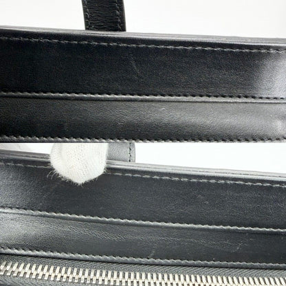 Gucci Tote GG Embossed Handbag Shoulder Leather Black Silver — view 7