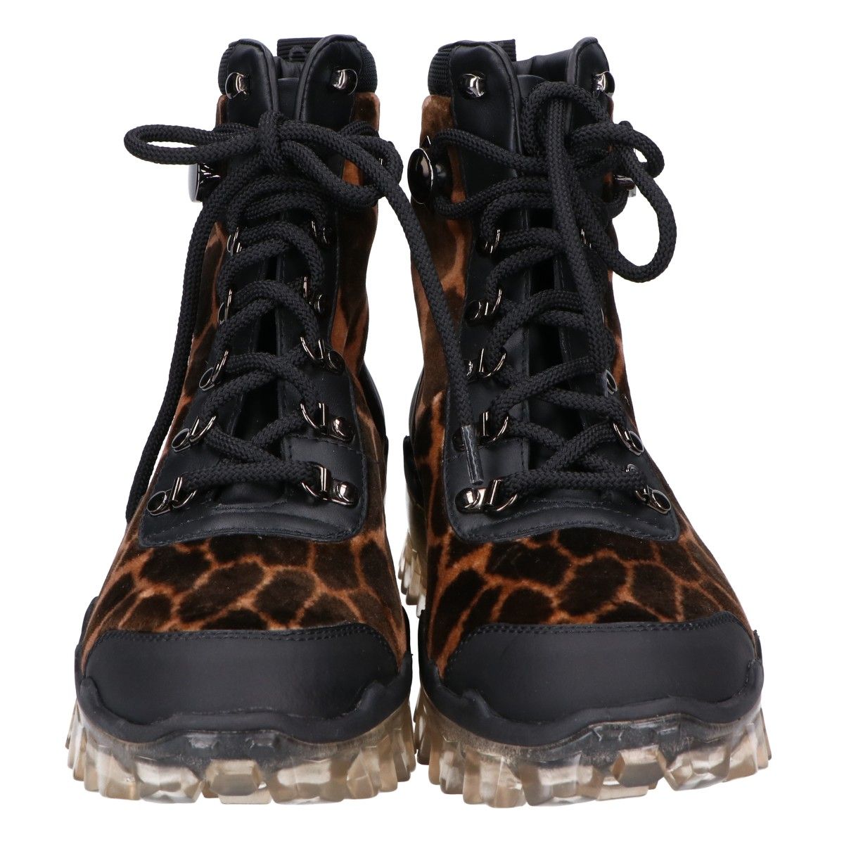 Moncler Helis Giraffe Motif Print Clear Rubber Sole Hiking Boots — view 2