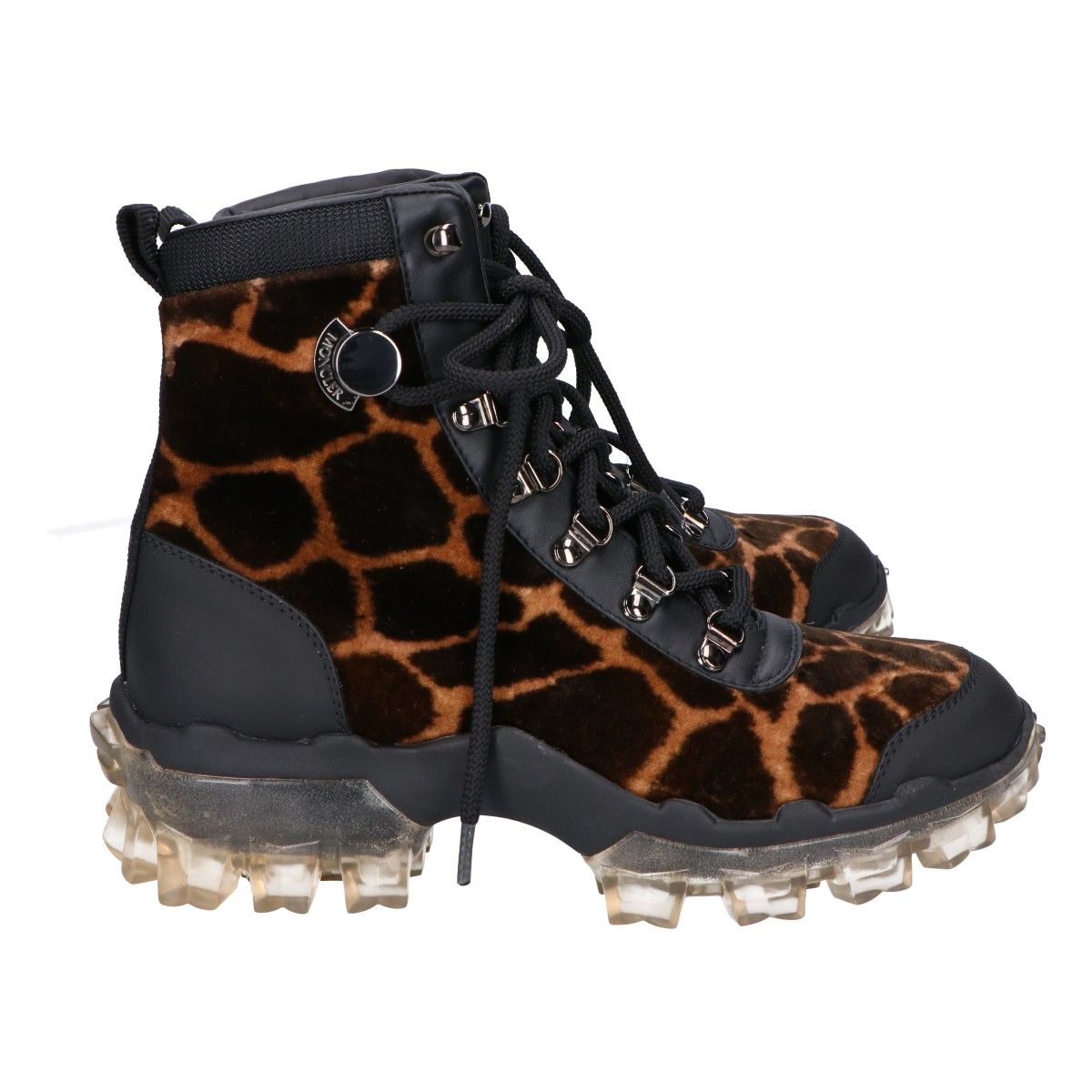 Moncler Helis Giraffe Motif Print Clear Rubber Sole Hiking Boots — view 4
