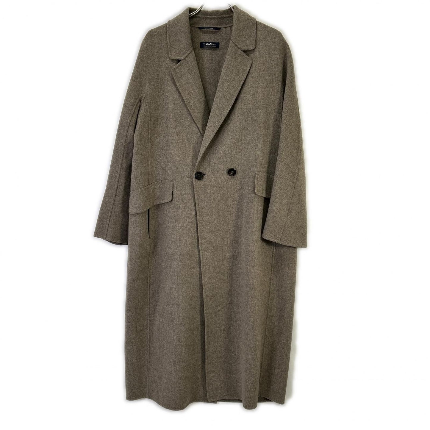 Max Mara S Cucito Amano Gray Pure Vargin Wool 100 Double Face Long Coat