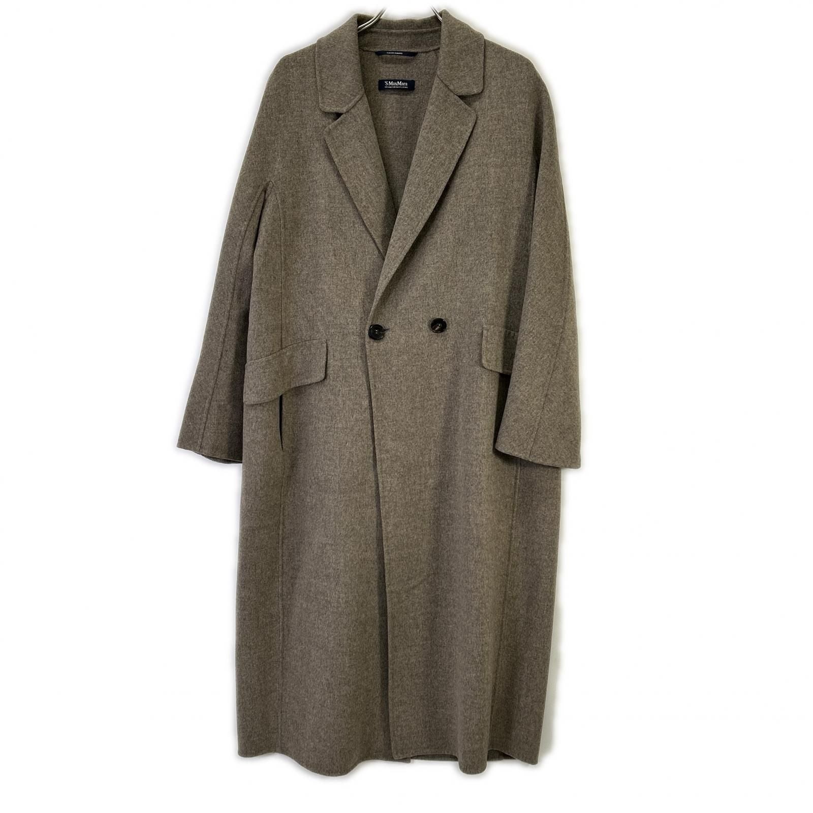 Max Mara S Cucito Amano Gray Pure Vargin Wool 100 Double Face Long Coat