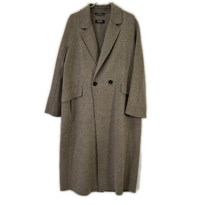 Max Mara S Cucito Amano Gray Pure Vargin Wool 100 Double Face Long Coat