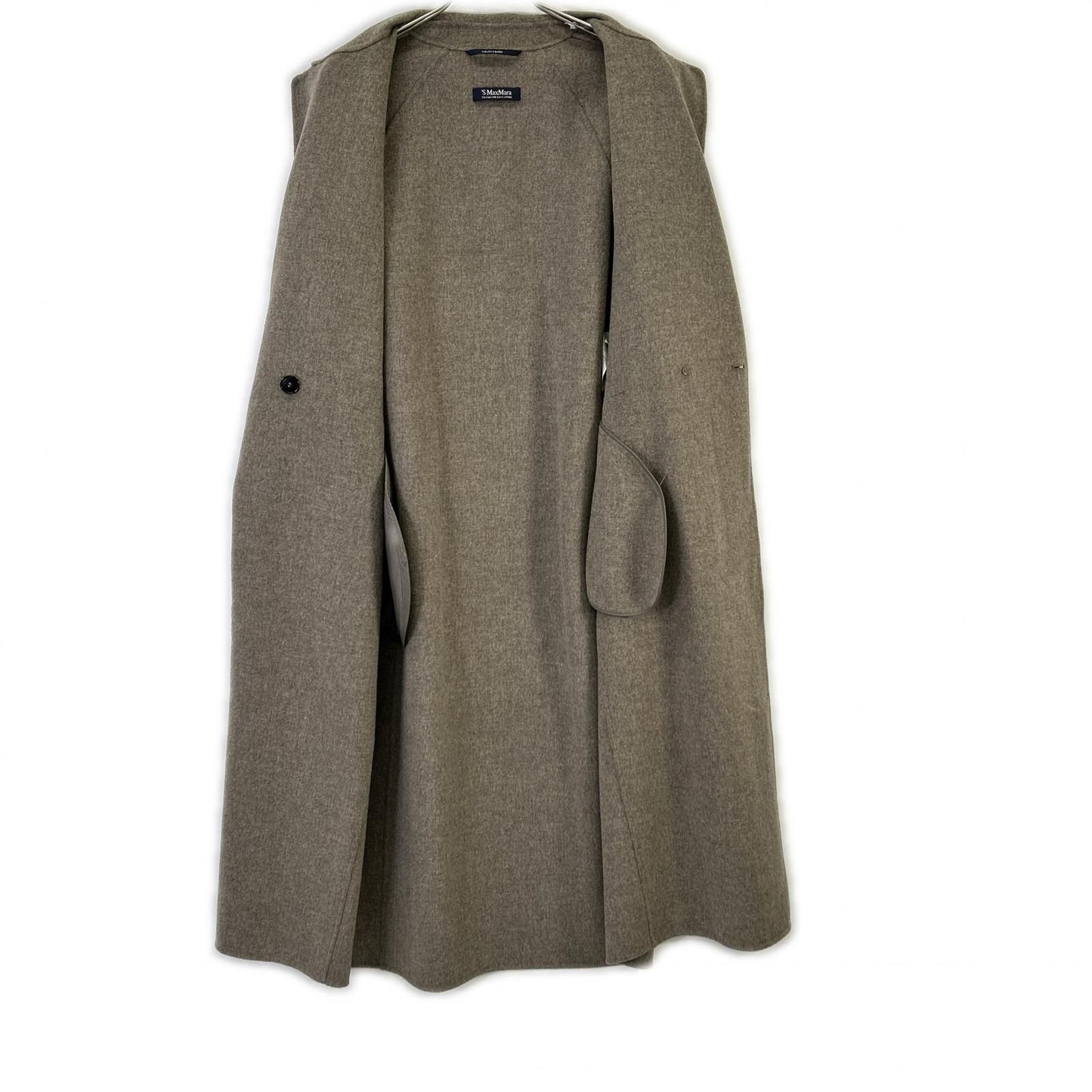 Max Mara S Cucito Amano Gray Pure Vargin Wool 100 Double Face Long Coat — view 3