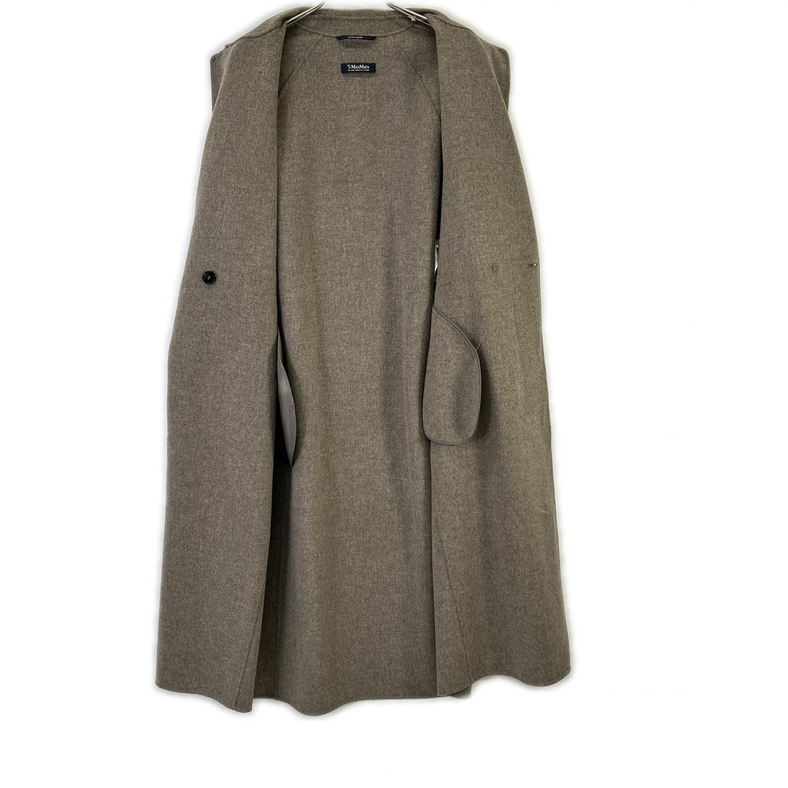 Max Mara S Cucito Amano Gray Pure Vargin Wool 100 Double Face Long Coat — view 3
