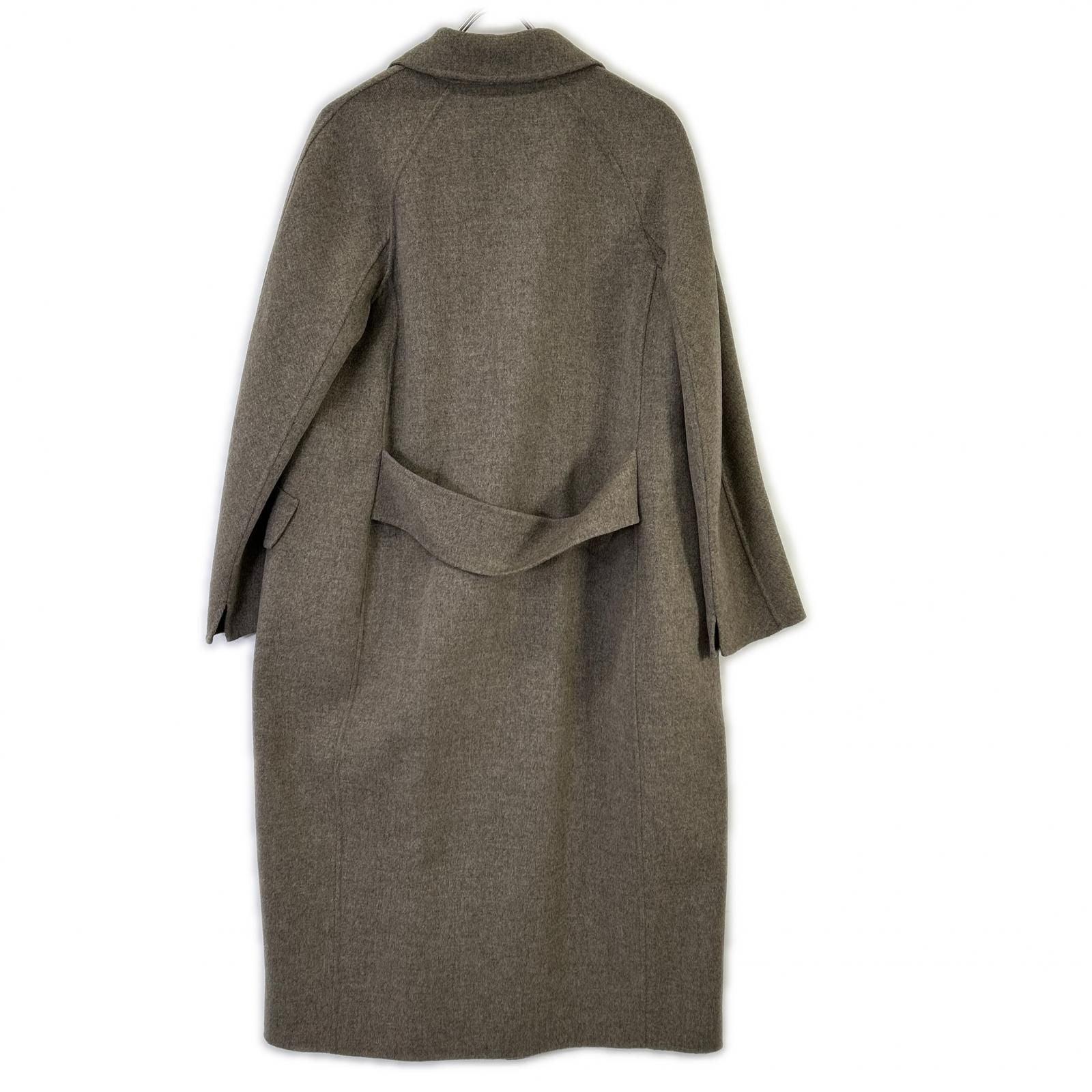 Max Mara S Cucito Amano Gray Pure Vargin Wool 100 Double Face Long Coat — view 2
