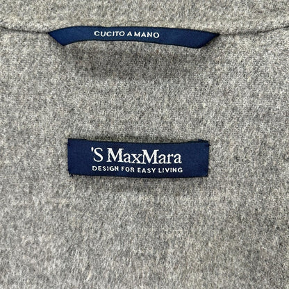 Max Mara S Cucito Amano Gray Pure Vargin Wool 100 Double Face Long Coat — view 4