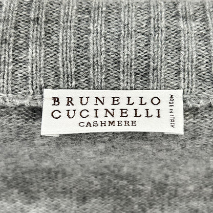 Brunello Cucinelli Gray Cashmere Marine Stripe Monilidistire Long Rib Cardigan — view 4