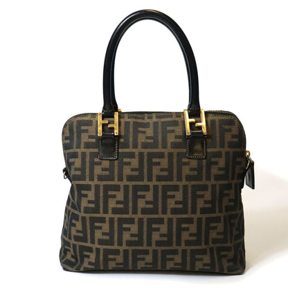 Fendi Zucca Handbag Nylon Brown — view 2