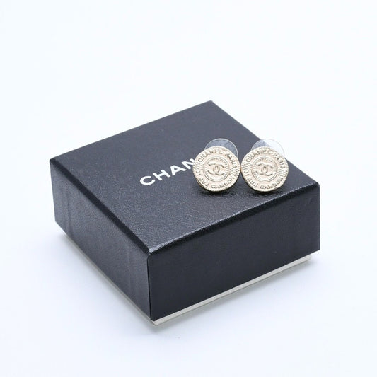 Chanel Earrings CC Logo Coin Motif Gold