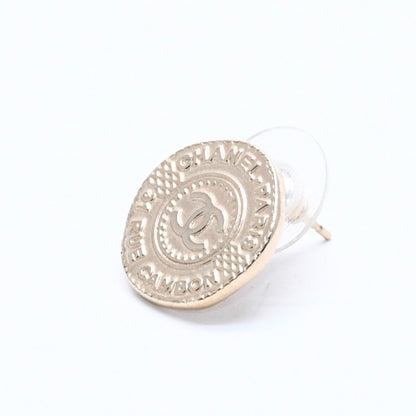 Chanel Earrings CC Logo Coin Motif Gold — view 3