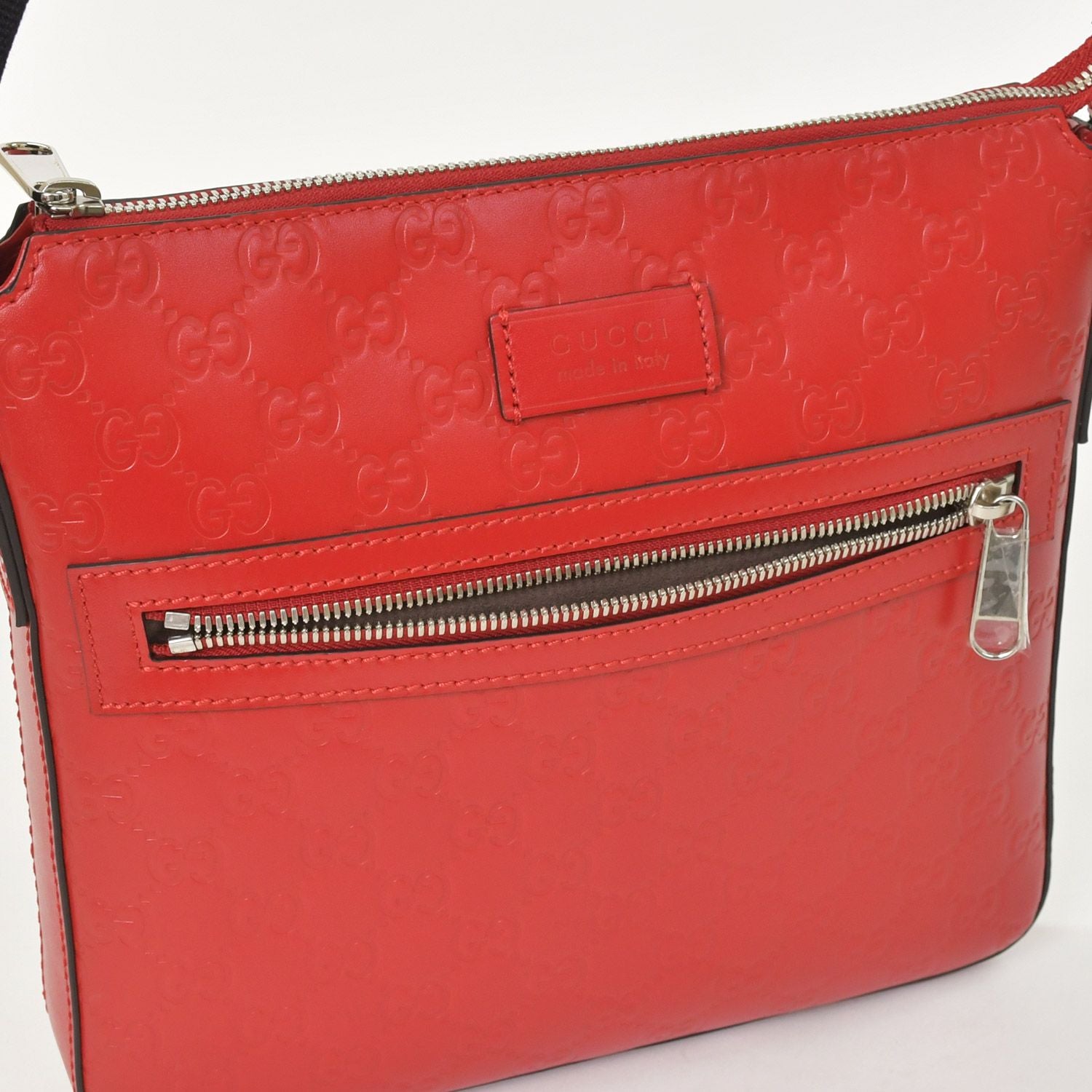 Gucci Shoulder Bag Guccissima Red Silver — view 6