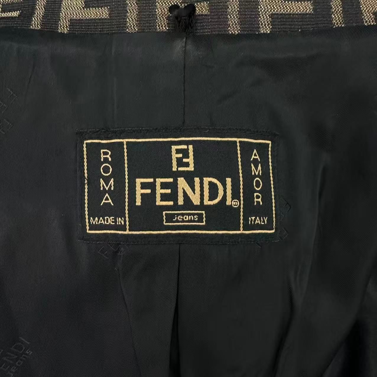 Fendi Zucca Jacket Pattern Brown FF Logo 42 — view 4