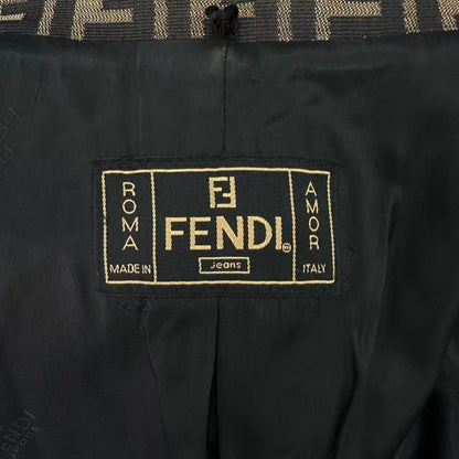 Fendi Zucca Jacket Pattern Brown FF Logo 42 — view 4