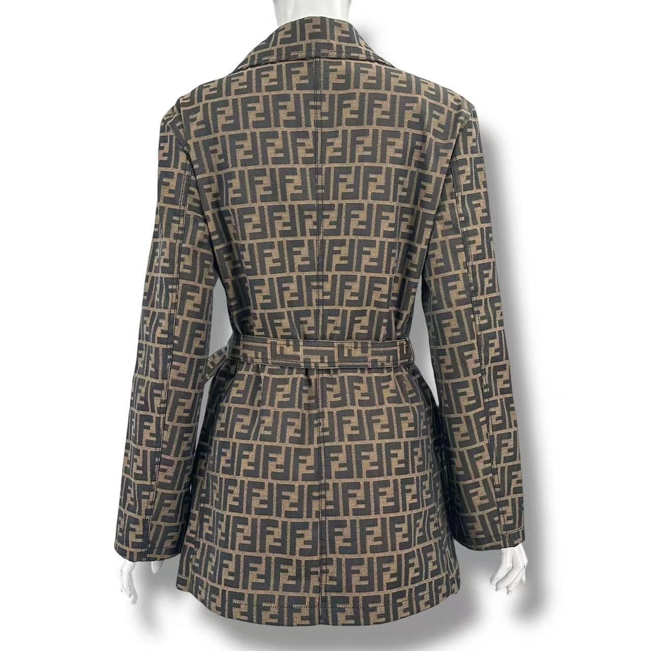 Fendi Zucca Jacket Pattern Brown FF Logo 42 — view 2