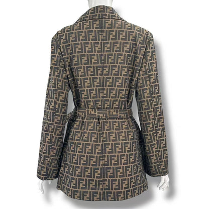 Fendi Zucca Jacket Pattern Brown FF Logo 42 — view 2