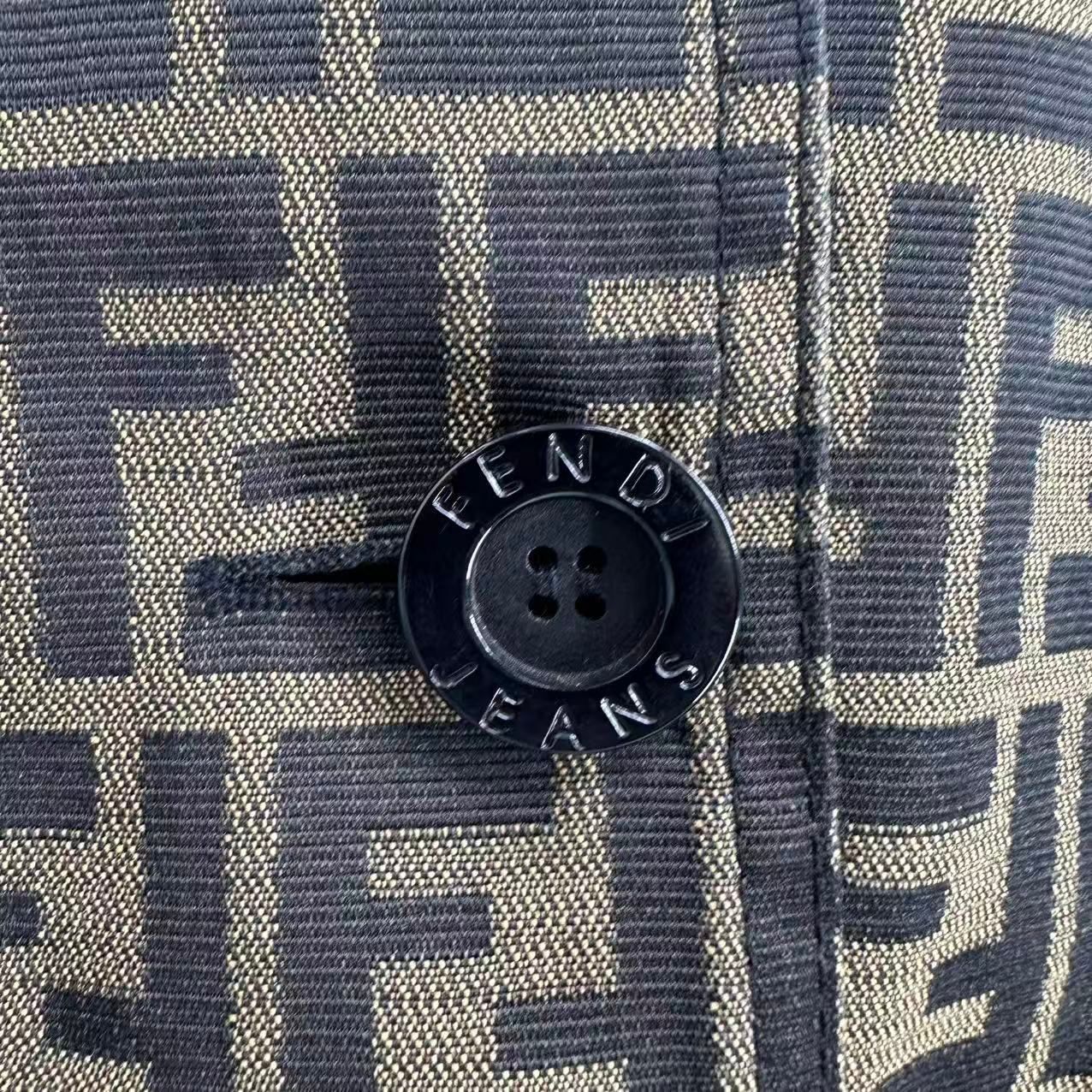 Fendi Zucca Jacket Pattern Brown FF Logo 42 — view 3