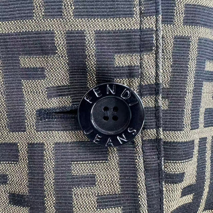 Fendi Zucca Jacket Pattern Brown FF Logo 42 — view 3