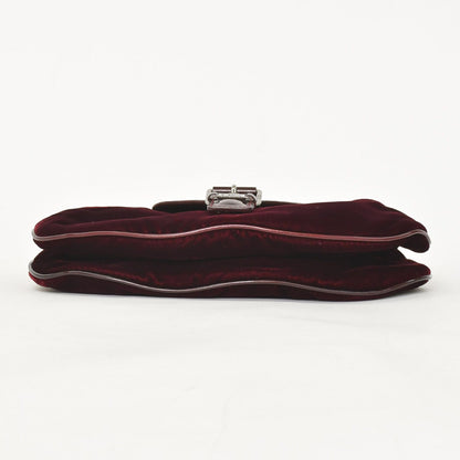 Dior Burgundy Wine Red Velour Bucket Bag Patent Leather — view 7