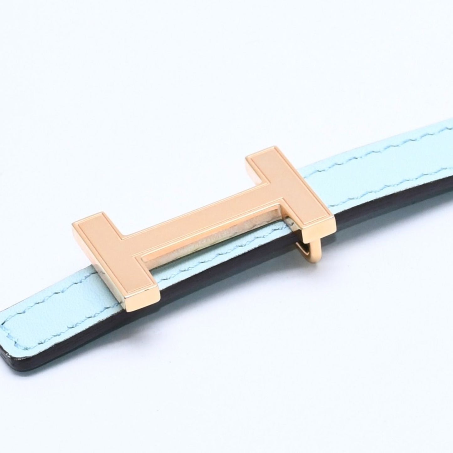 Hermes Belt Gold Leather Reversible Emerald Green — view 5