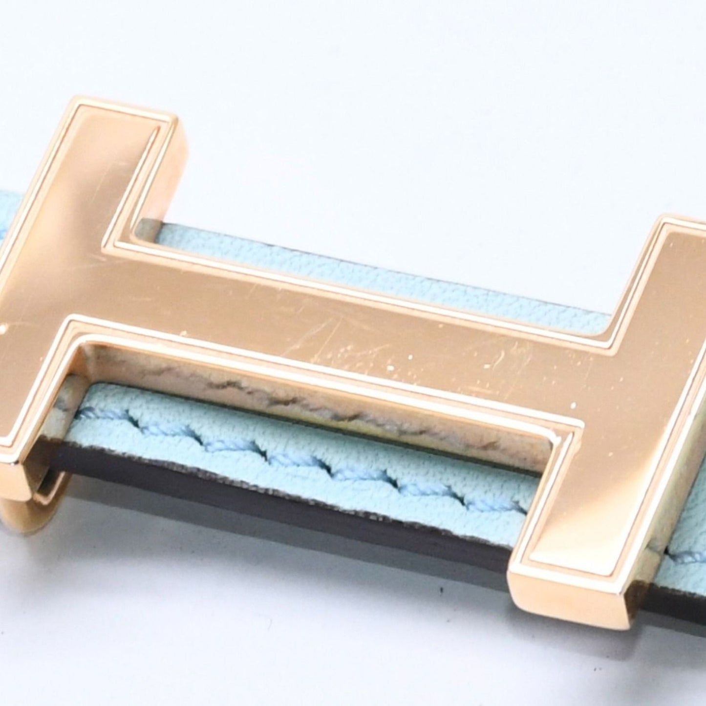 Hermes Belt Gold Leather Reversible Emerald Green — view 6