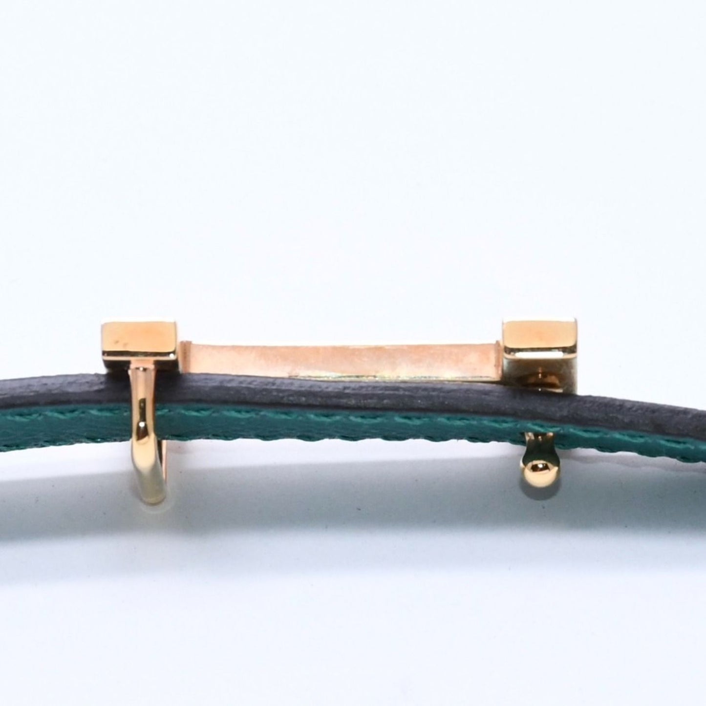 Hermes Belt Gold Leather Reversible Emerald Green — view 7