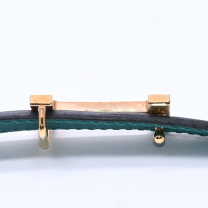 Hermes Belt Gold Leather Reversible Emerald Green — view 7
