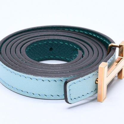 Hermes Belt Gold Leather Reversible Emerald Green — view 4