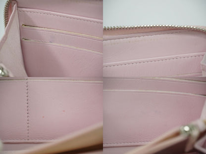 Chanel Deauville CC Logo Zip Around Wallet Canvas White Pink — view 8