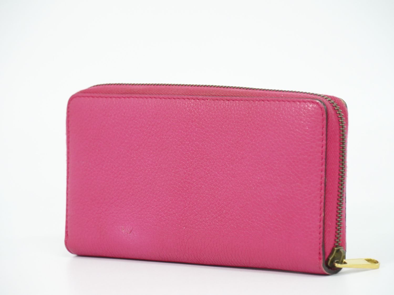 Gucci Vintage Logo Zip Around Wallet Leather Pink — view 2