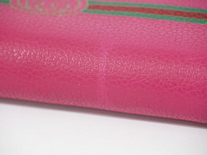 Gucci Vintage Logo Zip Around Wallet Leather Pink — view 7
