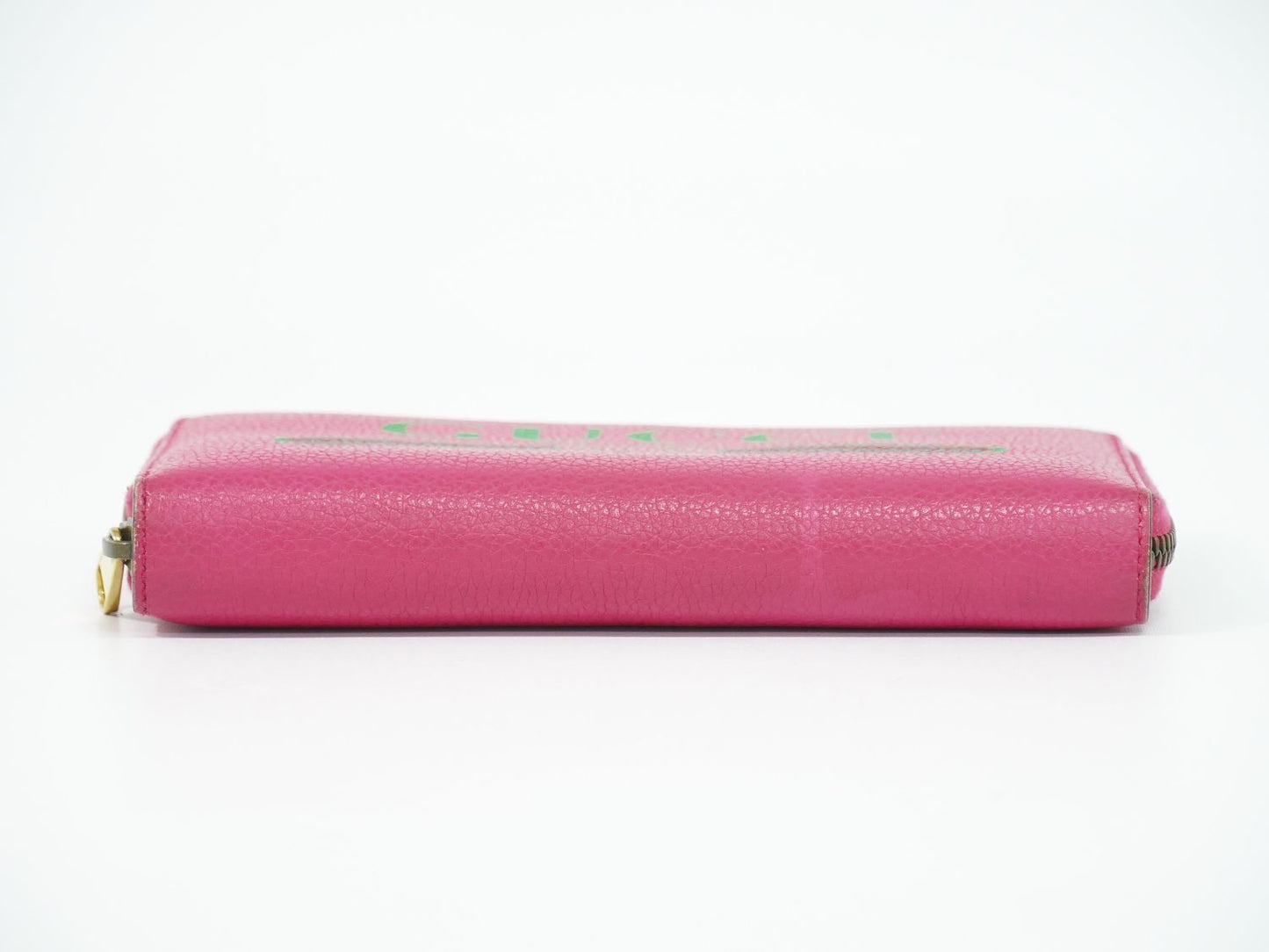 Gucci Vintage Logo Zip Around Wallet Leather Pink — view 3