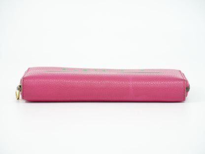 Gucci Vintage Logo Zip Around Wallet Leather Pink — view 3
