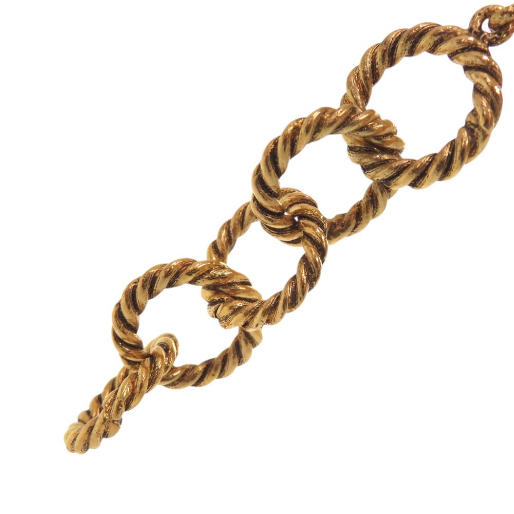 Chanel Vintage Gripoix Metal Glass Gold Red Earrings — view 6