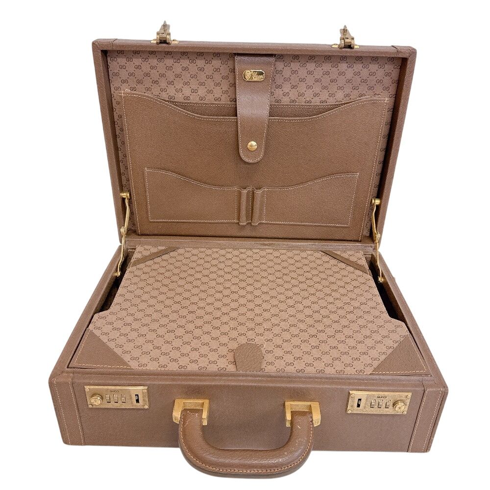 Gucci Vintage Attache Case Handbag GG Pattern Business — view 7