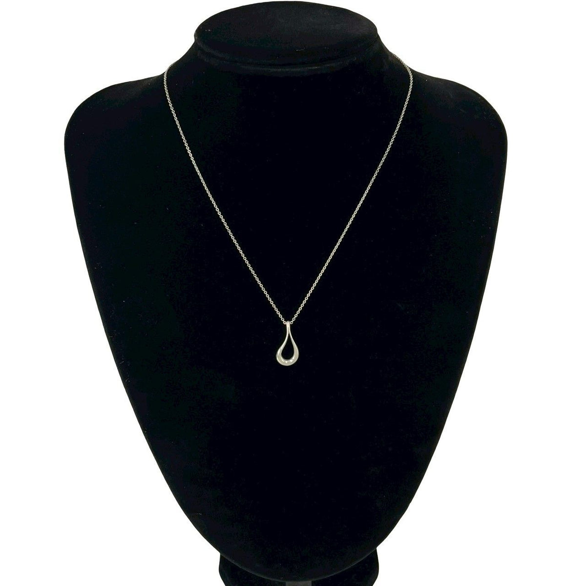 Tiffany & Co Vintage Open Teardrop Necklace 925 Sterling Silver Pendant — view 2