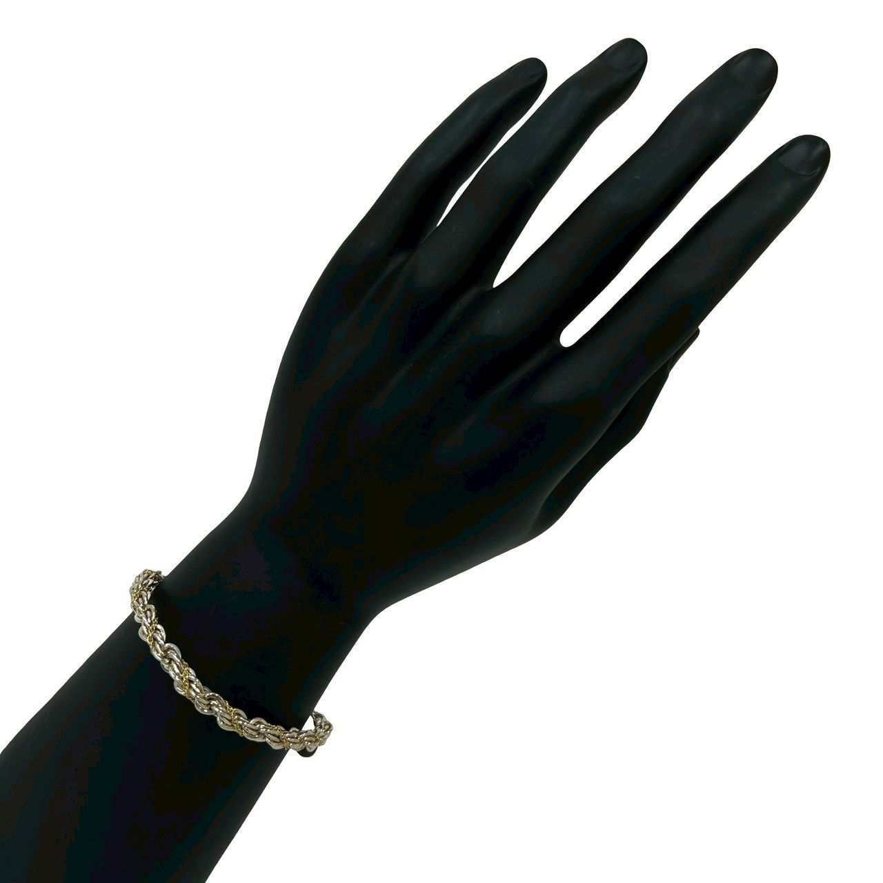 Tiffany & Co Vintage Twisted Trope Bracelet 925 Sterling Silver Gold — view 2