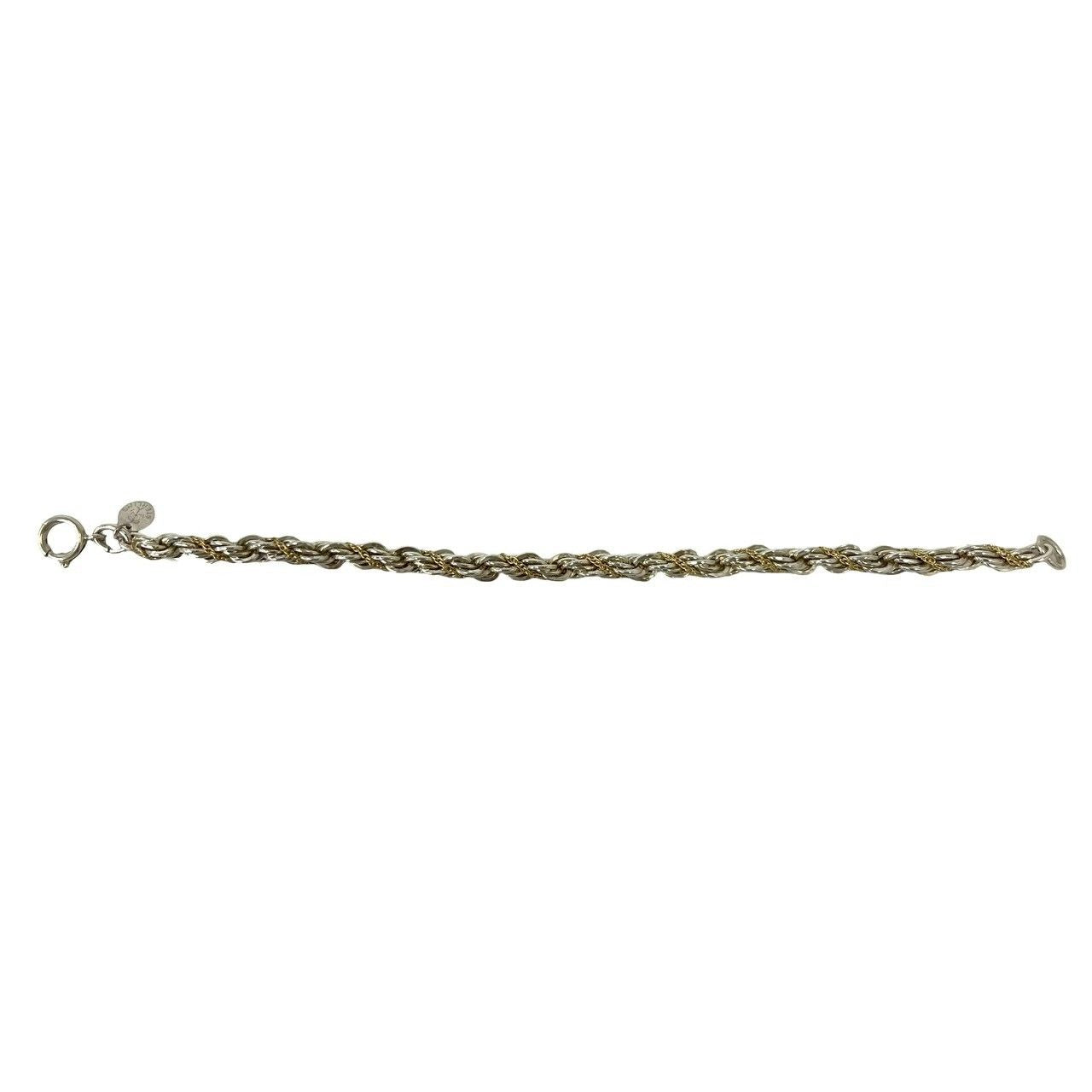 Tiffany & Co Vintage Twisted Trope Bracelet 925 Sterling Silver Gold — view 5
