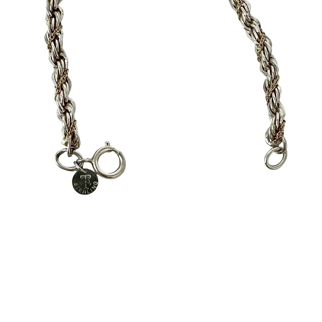 Tiffany & Co Vintage Twisted Trope Bracelet 925 Sterling Silver Gold — view 4