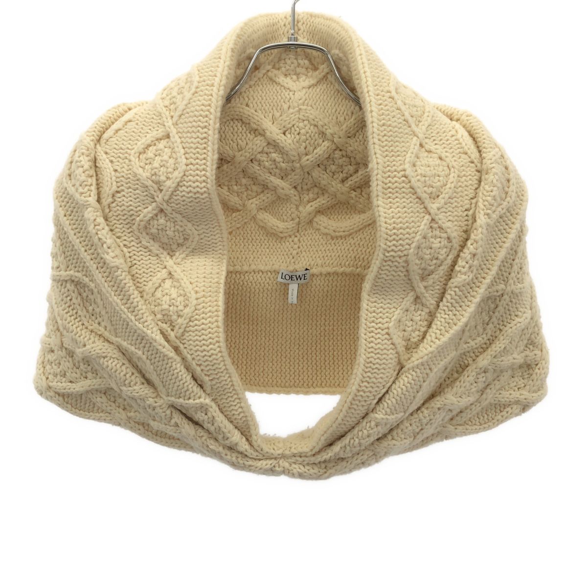 Loewe Aran Knit Pullover Scarf Ivory